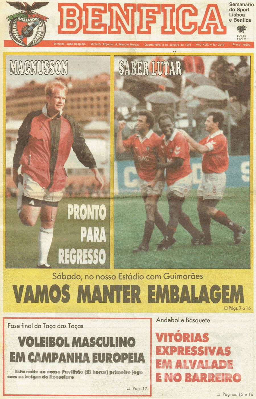 jornal o benfica 2516 1991-01-09